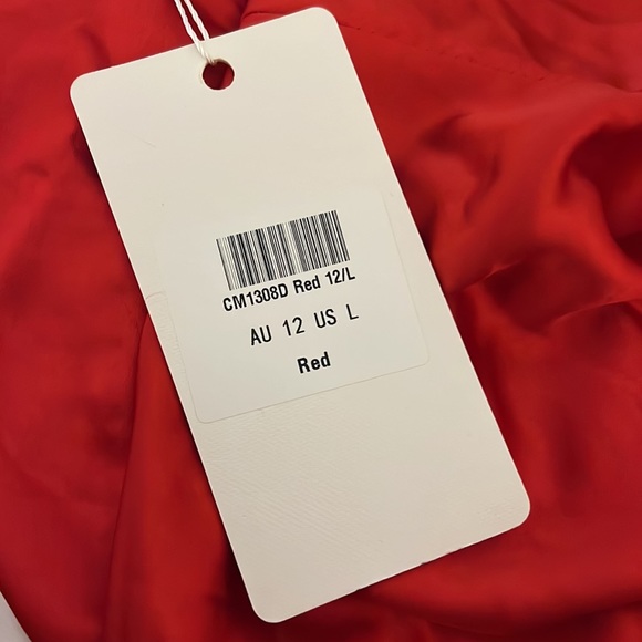 Selfie Leslie Saints And Secrets Red Silk Dress Size Large NWT - Picture 5 of 6